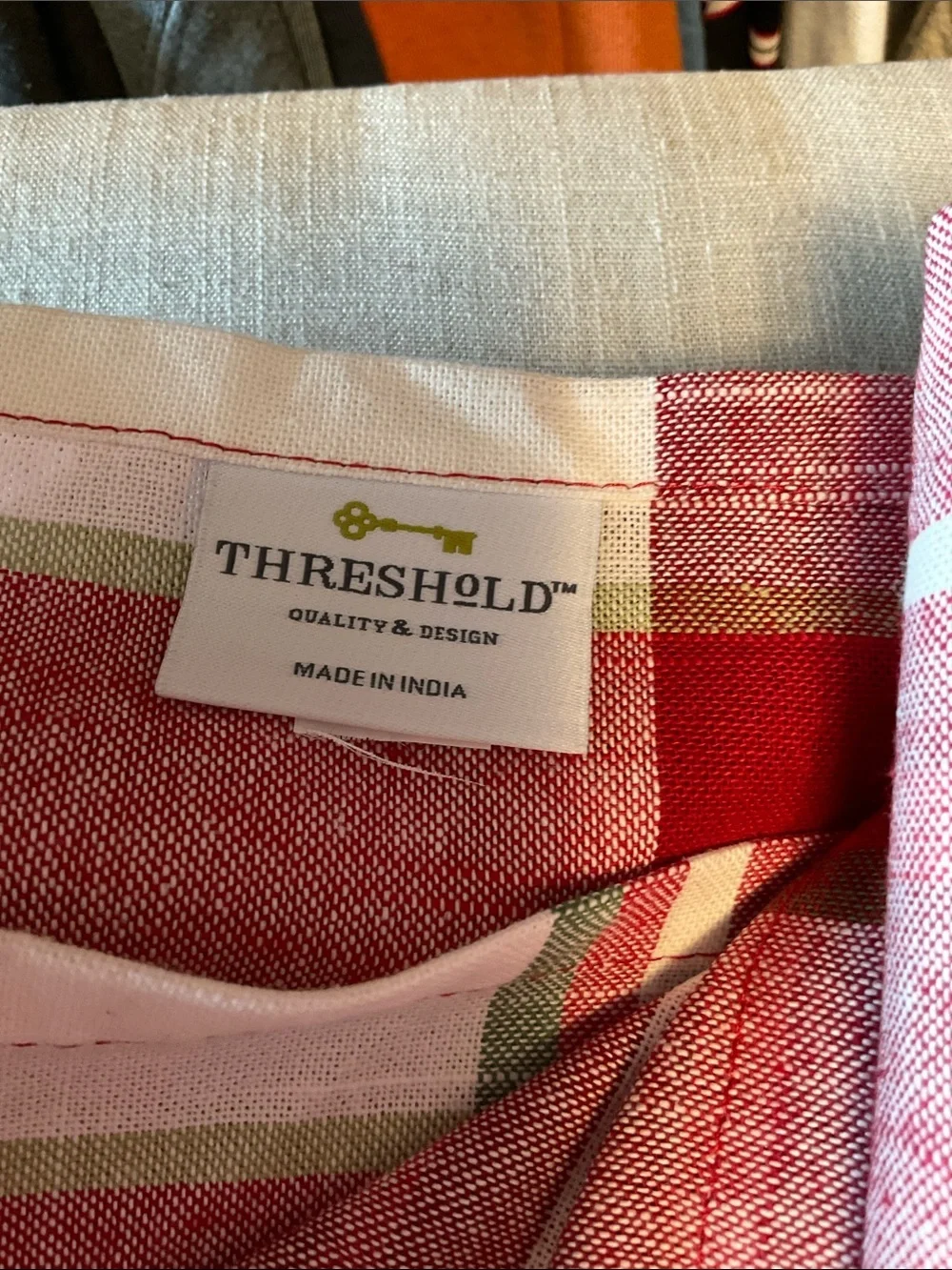Plaid Red Cotton Table Runner - Brand